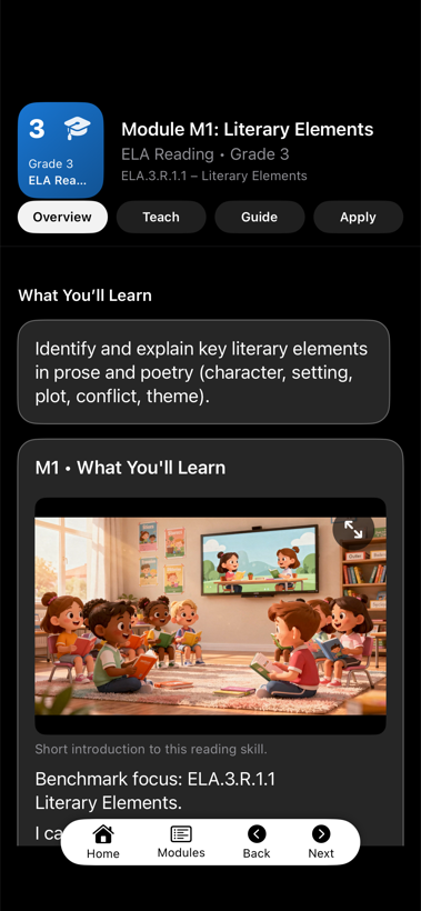 Grade 3 FAST reading practice module overview in Florida FAST Test Prep